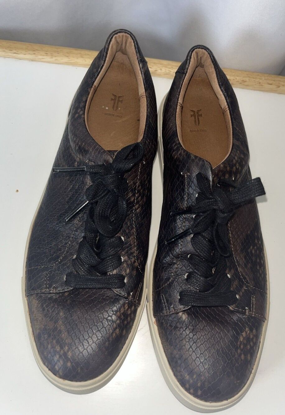 Frye Women's Ivy Low Lace Dark Brown Fashion Sneaker Size US 8M 3471273